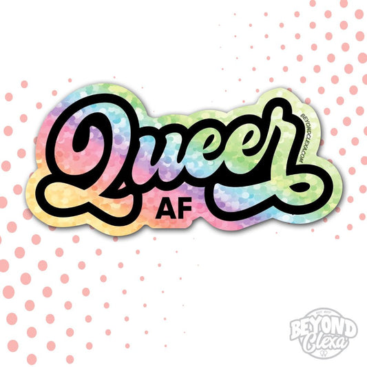 Queer AF - Glitter Vinyl Sticker